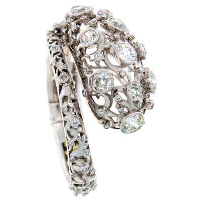 Pre-owned Ilias Lalaounis Vintage Lalaounis Snake Bracelet Platinum Diamond 16 Carats Bangle In Multi
