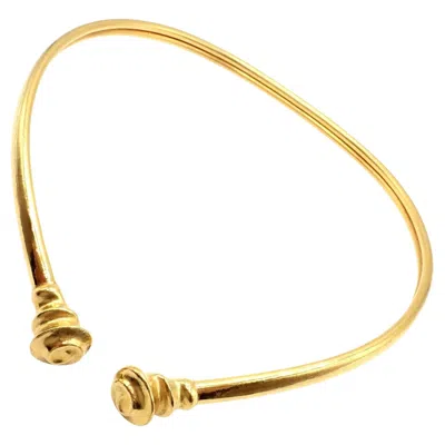 Pre-owned Ilias Lalaounis Vintage Spiral Motif Collar Choker Yellow Gold Necklace