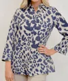 ILINEN CLASSIC BUTTON DOWN SHIRT IN LEOPARD NAVY