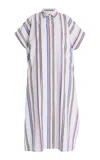 Ilio Nema Apollo Striped Cotton Caftan Dress In Multi