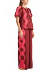 Ilio Nema Belus Wide Leg Pants In Pink/red In Multi