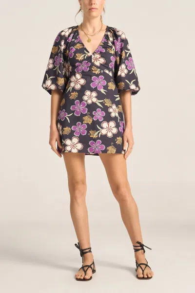 Ilio Nema Coeus Dress In Hibiscus Print In Multi
