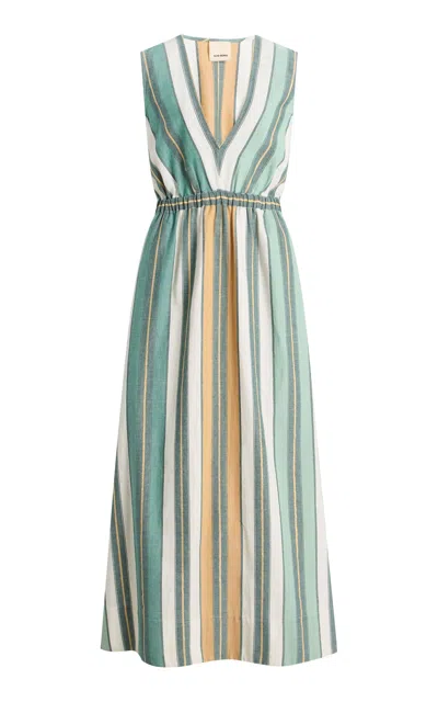 Ilio Nema Eirene Striped Cotton-blend Maxi Dress In Multi