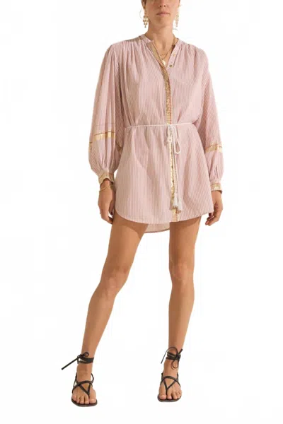 Ilio Nema Giallar Dress In Ithaki Stripe In Pink