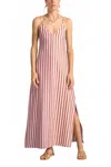 Ilio Nema Gorgon Dress In Oia Stripe In Pink