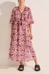 Ilio Nema Helen Midi Dress In Fuchsia Orchid In Multi