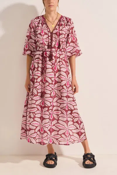 Ilio Nema Helen Midi Dress In Fuchsia Orchid In Multi