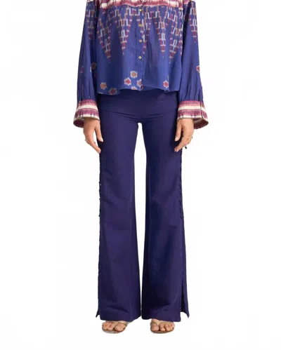 Ilio Nema Medusa Long Sleeve Shirt In Ikat Scarf Print In Blue