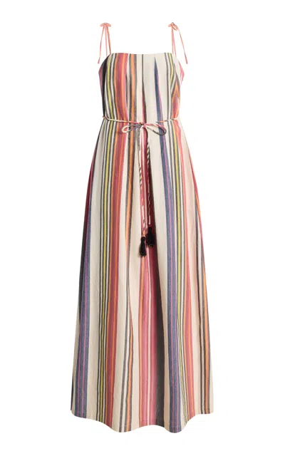 Ilio Nema Nisus Striped Cotton Maxi Dress In Multi