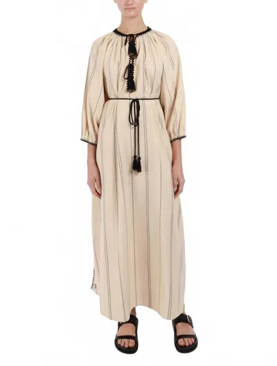 Ilio Nema Priam Caftan Dress In Kolonaki Stripe In White