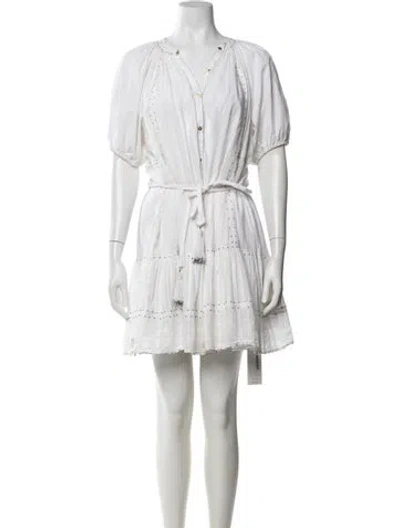 Pre-owned Ilio Nema Printed Mini Dress In White