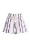 Ilio Nema Remus Striped Cotton Shorts In White