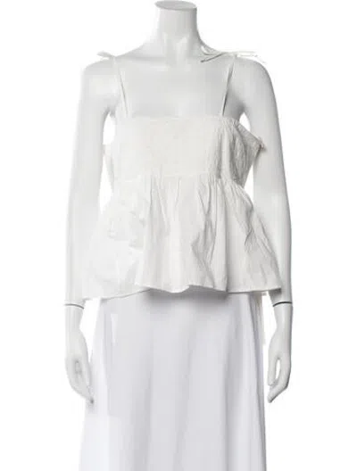 Pre-owned Ilio Nema Square Neckline Sleeveless Top W/ Tags In White