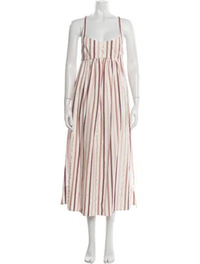 Pre-owned Ilio Nema Striped Midi Length Dress In Multicolor