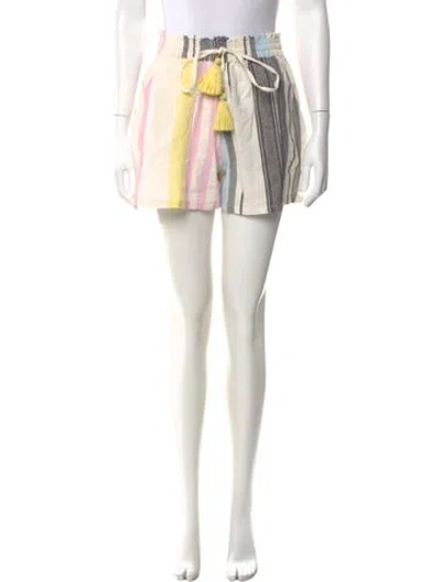 Pre-owned Ilio Nema Striped Mini Shorts In White