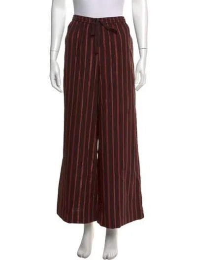 Pre-owned Ilio Nema Striped Wide Leg Pants In Brown