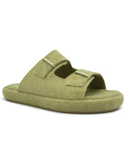 Ilio Smeraldo Frankie 2 Womens Terry Cloth Strappy Slide Sandals In Green