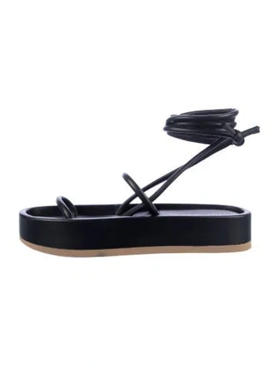 Pre-owned Ilio Smeraldo Leather Flats In Blue