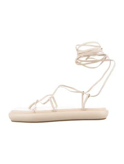 Pre-owned Ilio Smeraldo Leather Sandals In Neutrals
