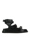 Ilio Smeraldo Man Sandals Black Size 10 Soft Leather In Black
