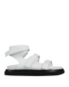 Ilio Smeraldo Man Sandals White Size 12 Soft Leather In White