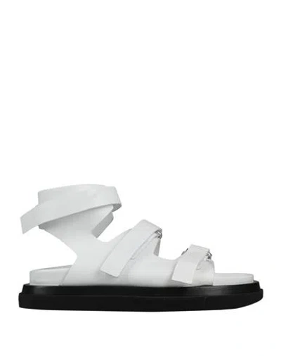 Ilio Smeraldo Man Sandals White Size 12 Soft Leather