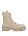 Ilio Smeraldo Woman Ankle Boots Beige Size 11 Textile Fibers In Neutral