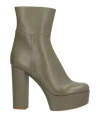 Ilio Smeraldo Woman Ankle Boots Sage Green Size 5 Soft Leather
