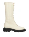 Ilio Smeraldo Woman Boot Ivory Size 8 Leather In White