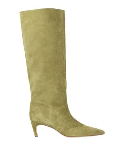 Ilio Smeraldo Woman Boot Military Green Size 9 Leather In Green