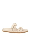Ilio Smeraldo Woman Sandals Beige Size 11 Soft Leather