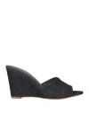 Ilio Smeraldo Woman Sandals Black Size 5 Textile Fibers