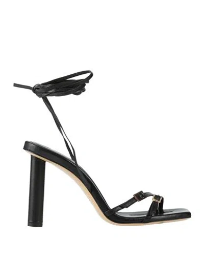 Ilio Smeraldo Woman Sandals Black Size 8 Leather