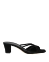 ILIO SMERALDO ILIO SMERALDO WOMAN SANDALS BLACK SIZE 8 LEATHER