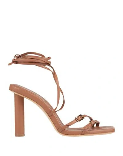 ILIO SMERALDO ILIO SMERALDO WOMAN SANDALS BROWN SIZE 8 LEATHER