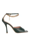 Ilio Smeraldo Cher Womens Leather Peep-toe Mules In Green