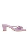 Ilio Smeraldo Woman Sandals Lilac Size 5 Leather