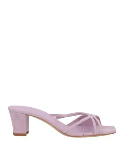 Ilio Smeraldo Woman Sandals Lilac Size 5 Leather