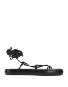 Ilio Smeraldo Woman Thong Sandal Black Size 6 Soft Leather