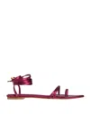 Ilio Smeraldo Toe Strap Sandals In Red