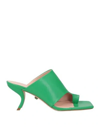 ILIO SMERALDO ILIO SMERALDO WOMAN THONG SANDAL GREEN SIZE 7 LEATHER
