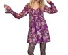 Illa Illa Avery Printed Chiffon Smocking Dress In Wine