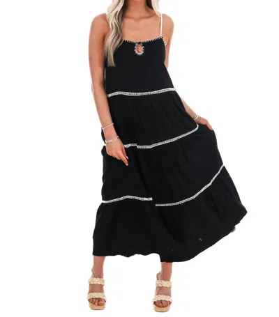 Illa Illa Breeze Linen Midi Dress In Black