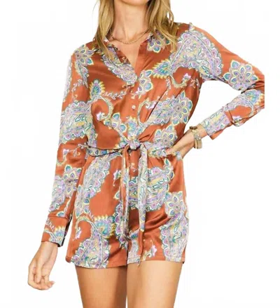 Illa Illa Bronzed Babe Romper In Orange