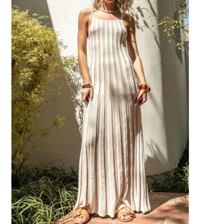 Illa Illa Coastal Breeze Maxi Dress In Off White/taupe In Neutral