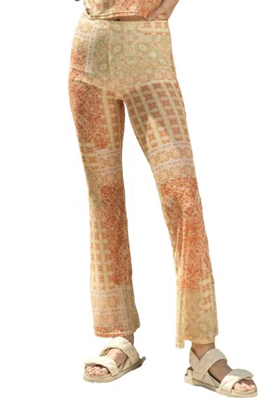 Illa Illa Coco Mesh Flare Pant In Orange