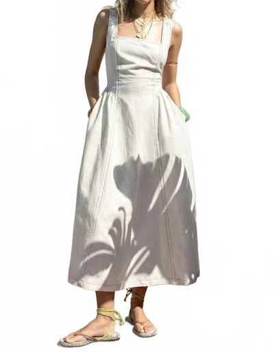 Illa Illa Contrast Stitch Dress In Cream In White