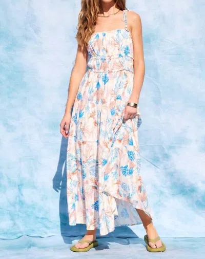 Illa Illa Coral Print Maxi Dress In Multi In White