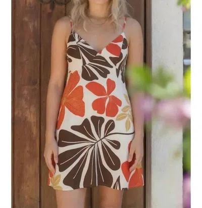 Illa Illa Floral Printed Sleeveless Mini Dress In White/red Multi