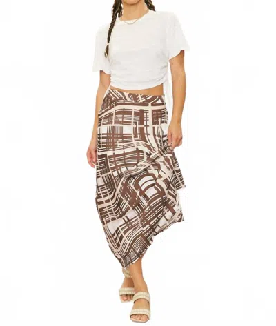 Illa Illa Flowing Grace Maxi Skirt In Brown Off-white